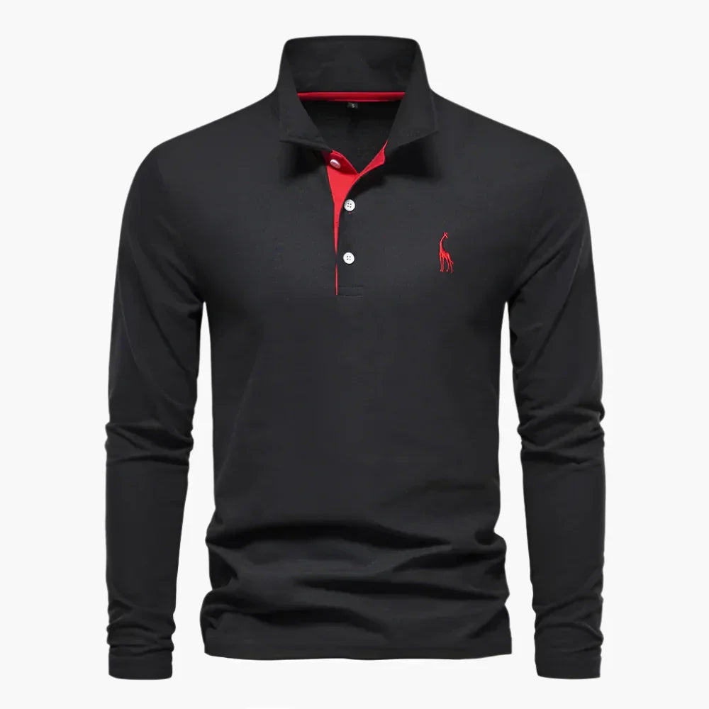 Klassisches Herren Langarm Poloshirt, ideal für Freizeit und Business. Hochwertiges Oberteil für Männer.