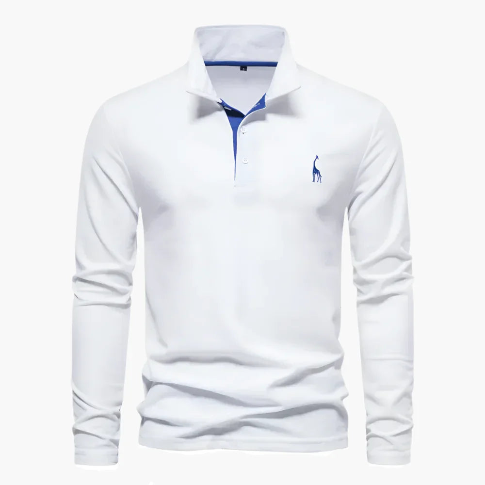 Elegantes Langarm Poloshirt für Herren. Zeitloses Design für Business Casual und den Alltag.