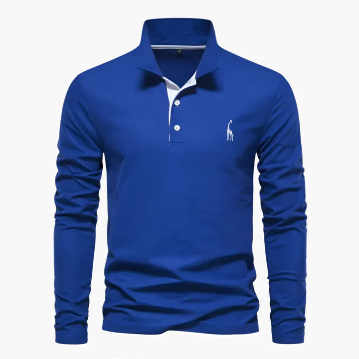 Herren Langarm Poloshirt in klassischem Schnitt, perfekt für Business Casual Outfits. Eleganter Look.
