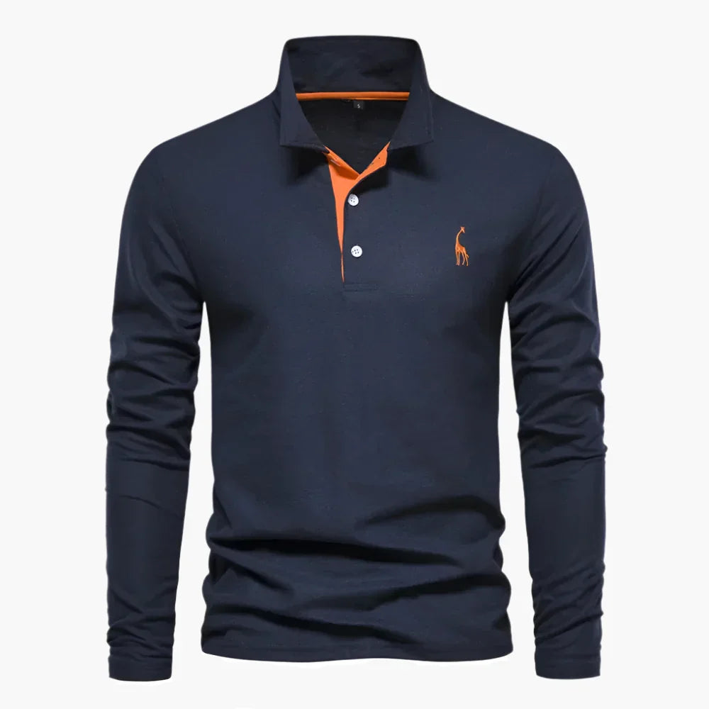 Stilvolles, ganzjähriges Herren Langarm Poloshirt. Vielseitig kombinierbares Oberteil für Modebewusste.