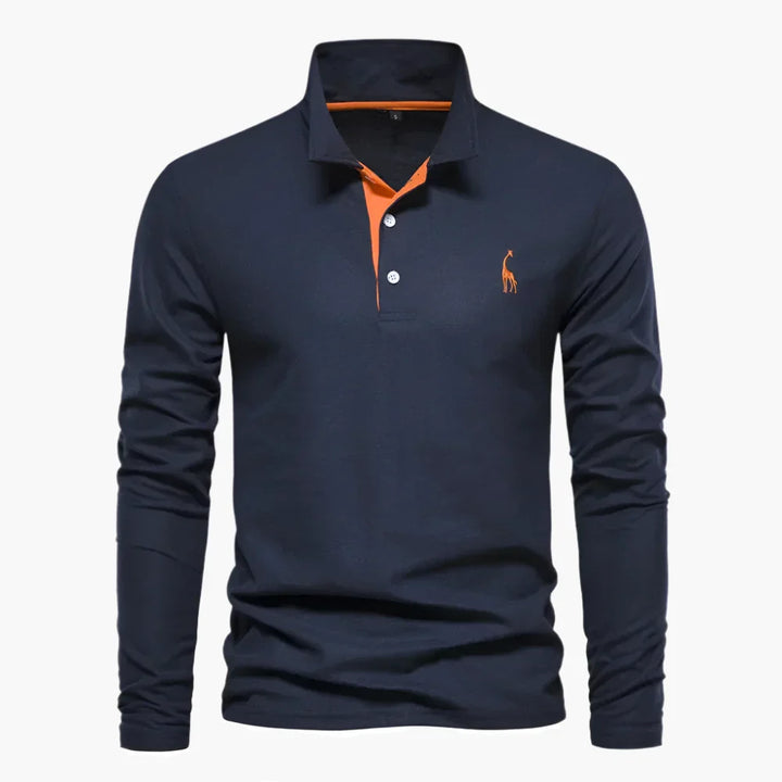 Stilvolles, ganzjähriges Herren Langarm Poloshirt. Vielseitig kombinierbares Oberteil für Modebewusste.