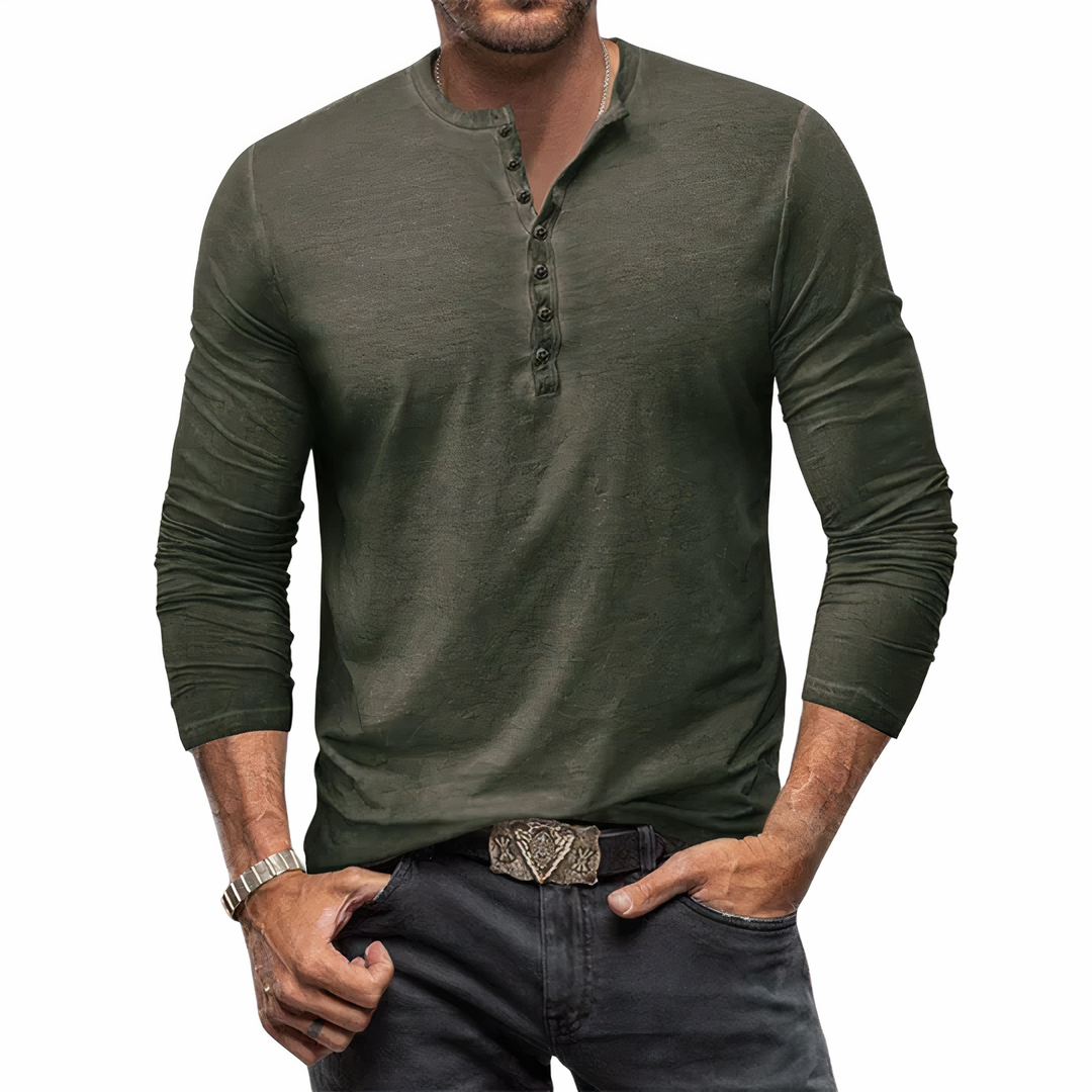 Klassisches Herren Langarmshirt, vielseitig kombinierbar. Komfortables Basic-Oberteil für Freizeit & elegante Looks.
