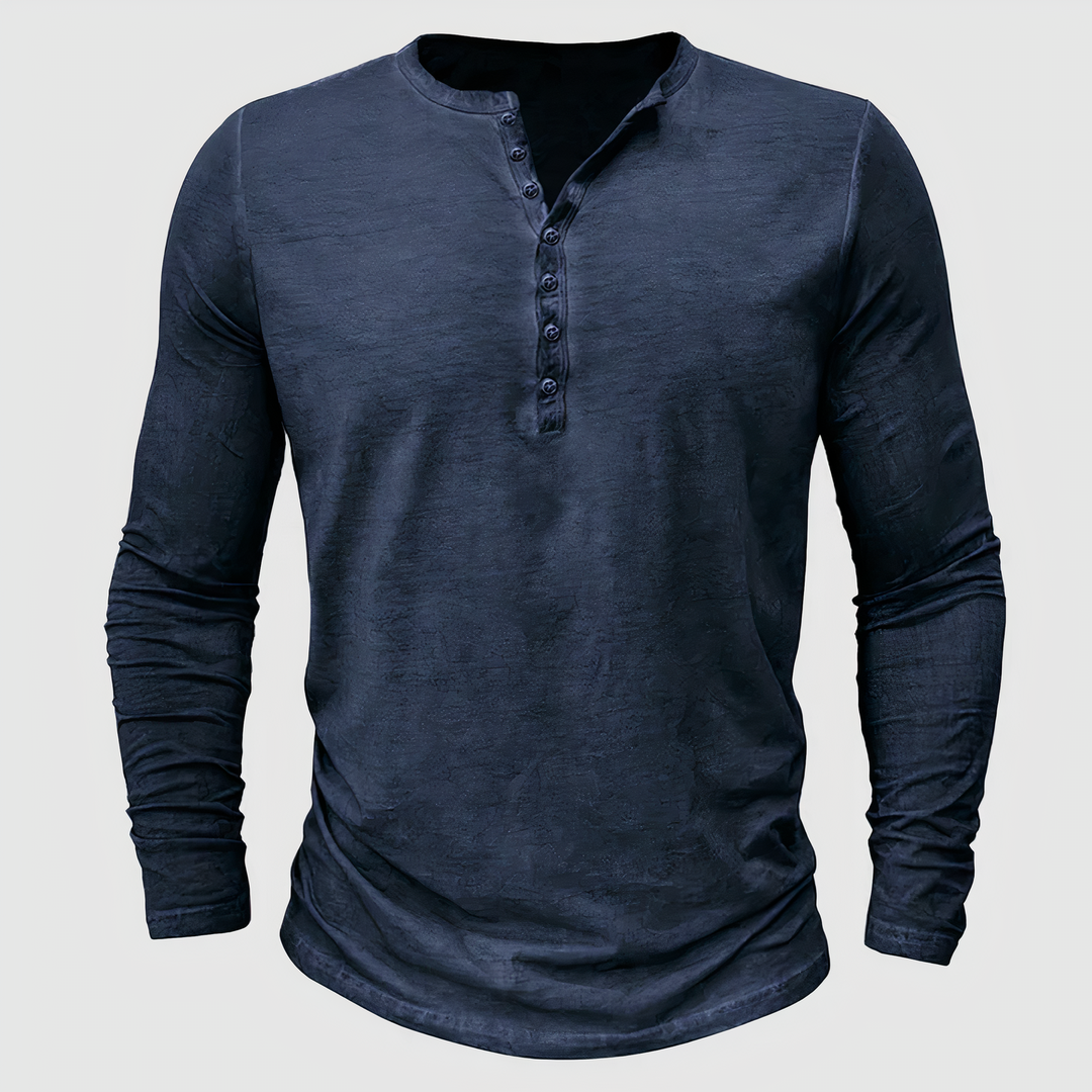 Komfortables Herren Langarmshirt, klassisch geschnitten. Vielseitiges Basic-Oberteil für Freizeit und Business.