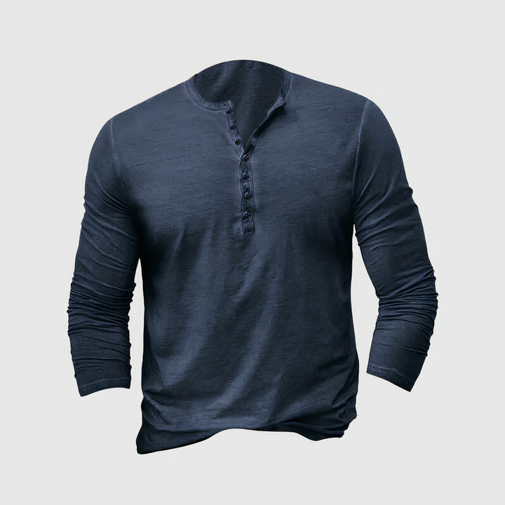 Ganzjahres Herren Langarmshirt, klassisch und bequem. Vielseitiges Oberteil für Freizeit, Arbeit und elegante Anlässe.