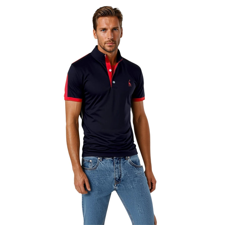 Komfortables Herren Poloshirt in Grau, atmungsaktiv und weich, perfekt für Freizeit, Büro und sportliche Aktivitäten.