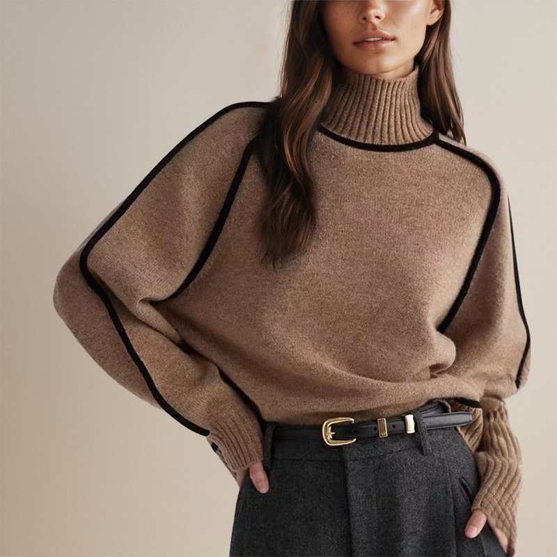 Vielseitiger Damen Strick-Rollkragenpullover mit Langarm, weich & wärmend für kühle Tage.