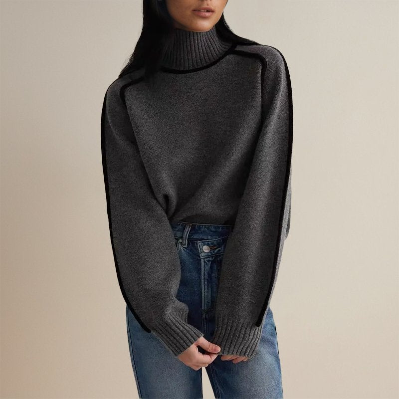 Weicher Damen Strickpullover mit Rollkragen, bequem und elegant für jeden Anlass.
