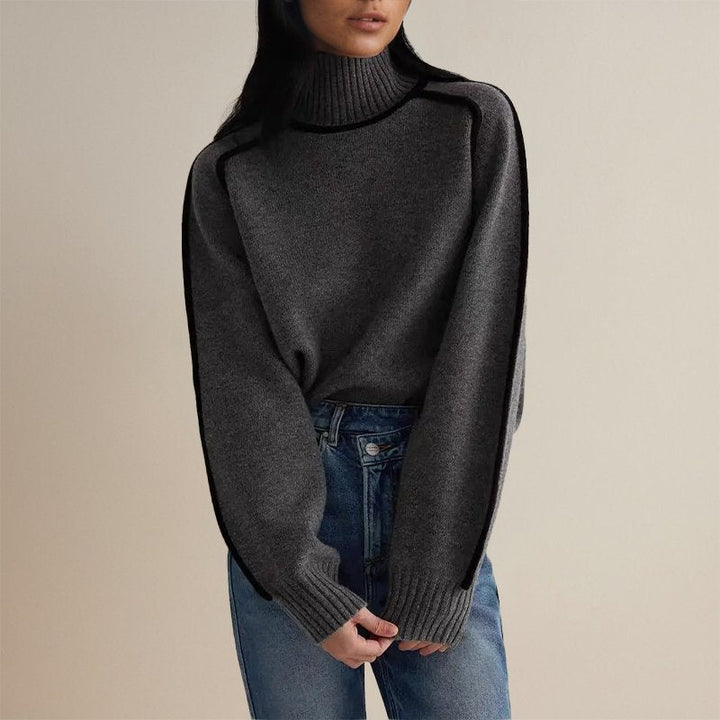 Weicher Damen Strickpullover mit Rollkragen, bequem und elegant für jeden Anlass.