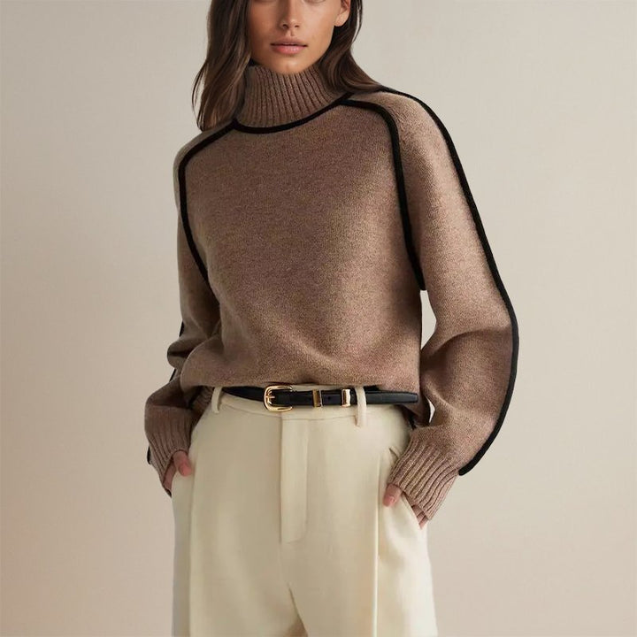 Modischer Damen Langarm Rollkragenpullover, ein Muss für stilvolle Herbst- und Winterlooks.