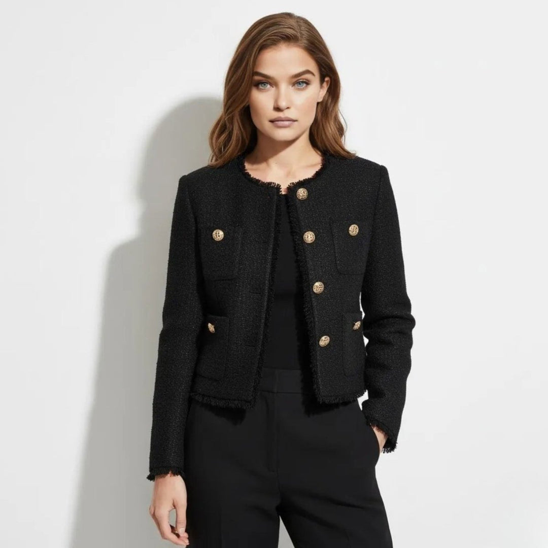 Elegante Damenjacke im Pariser Chic, ideal für Business und Freizeit. Klassischer Stil für Frauen.