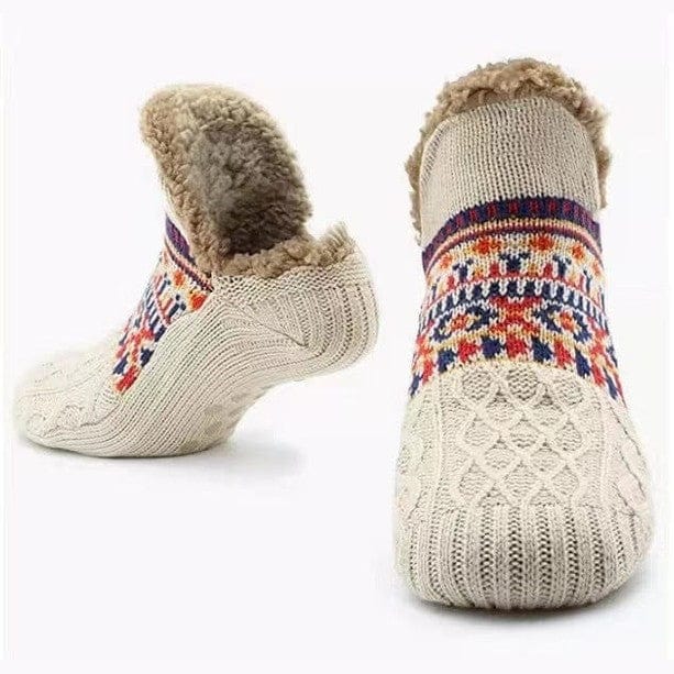 Gemütliche Wintersocken mit Anti-Rutsch-Sohle. Warme Unisex Haussocken für Damen & Herren.