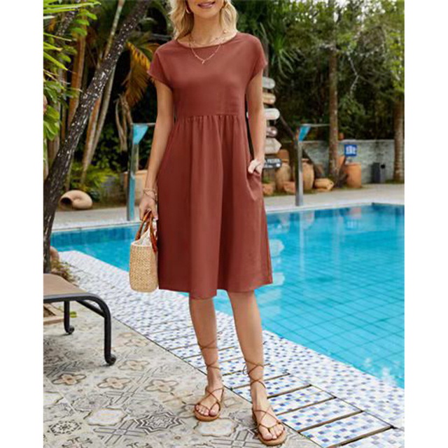 Elegantes Damen Midikleid, vielseitig, lässig & bequem. Ideal für jede Sommeraktivität.