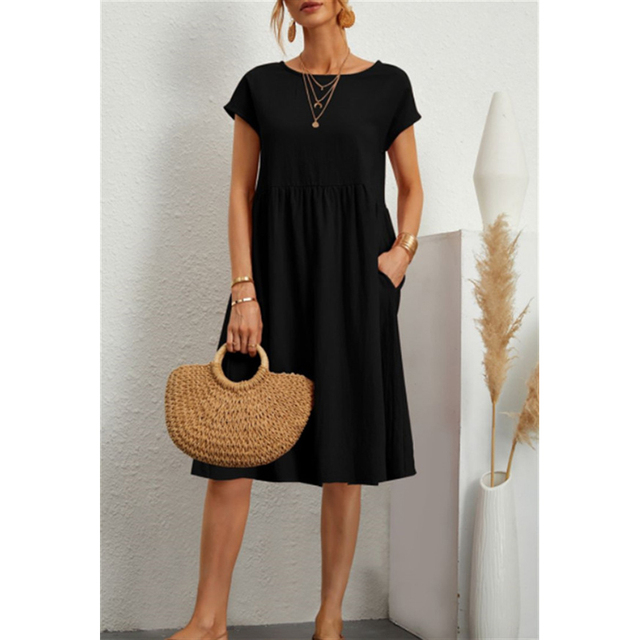 Vielseitiges Damen Midi Sommerkleid, locker geschnitten. Komfortabel & stilvoll für den Alltag.