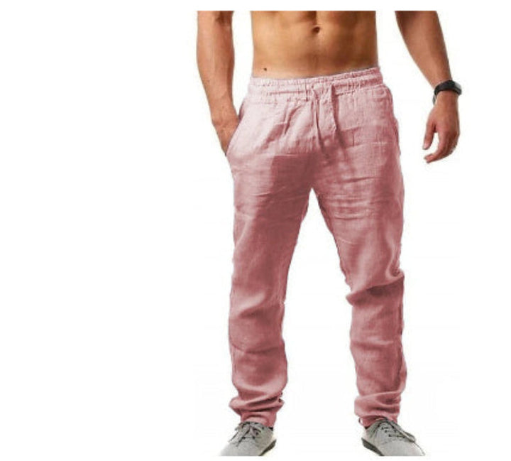Locker sitzende Herren Freizeithose. Leichte Sommerhose mit Gummibund & Tunnelzug für den Alltag.