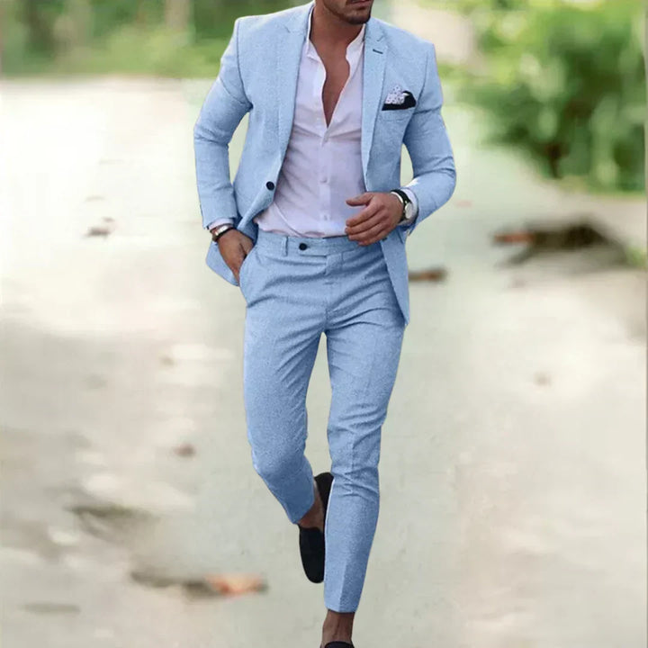 Eleganter grauer Herrenanzug, 2-teilig, Slim Fit. Ideal für Business & festliche Events.