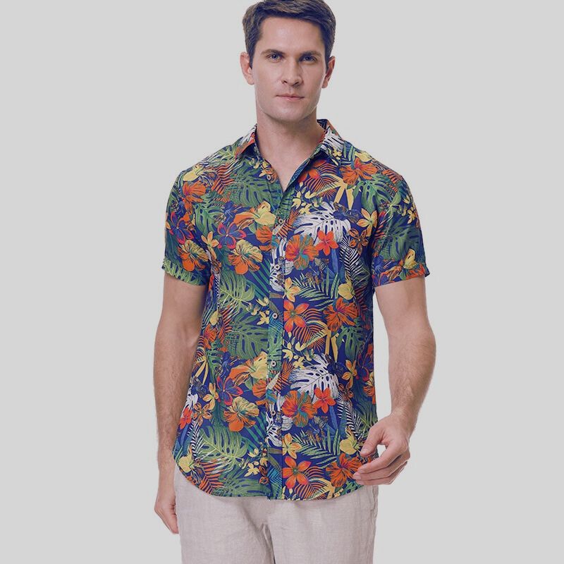 Komfortables Herren Freizeit-Knopfhemd für den Urlaub, perfekt für Strand und warme Tage.