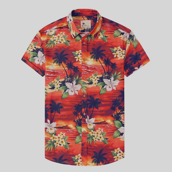 Lässiges, elegantes Herren Sommer-Kurzarmhemd, vielseitig für Freizeit, Urlaub und Strand.
