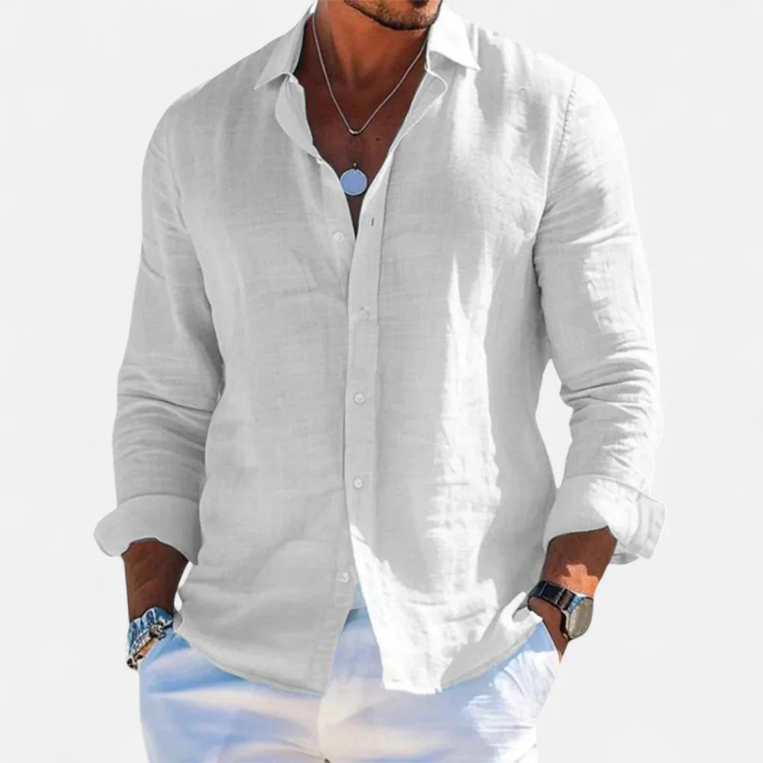Klassisches Herren Button-Down Sommerhemd, elegant und bequem für Business Casual und Freizeit.