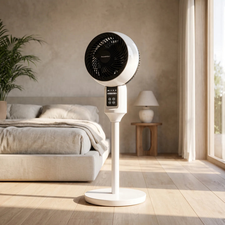 Fernbedienung für den leisen oszillierenden Standventilator, bietet komfortable Steuerung der Kühlung.