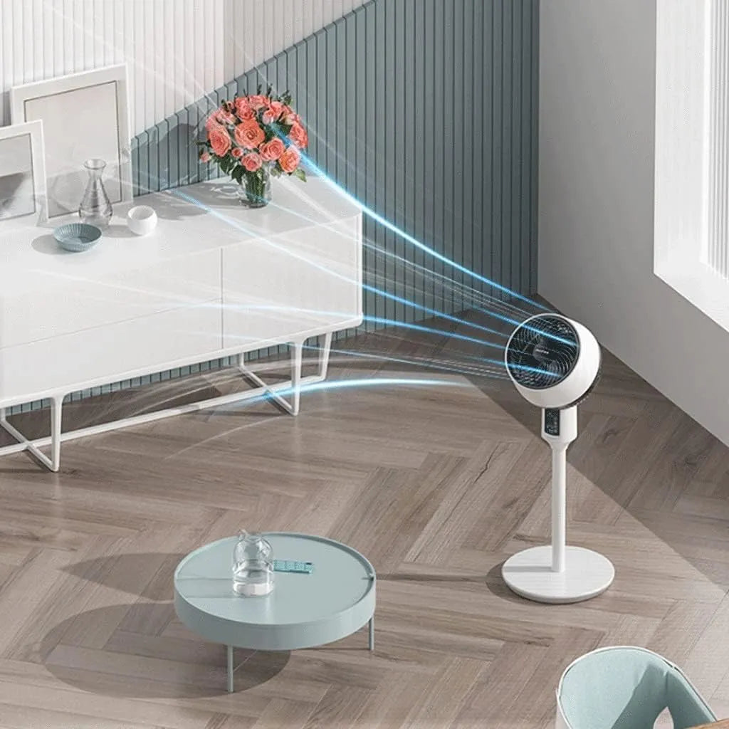 Leiser Raumluftzirkulator, flexibler Stand- & Tischventilator für optimale Kühlung & frische Luft im Sommer.