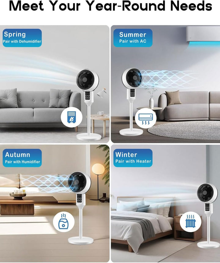 Dieser Ventilator als Stand- oder Tischgerät. Bietet energieeffiziente, leise Kühlung für jedes Zimmer.