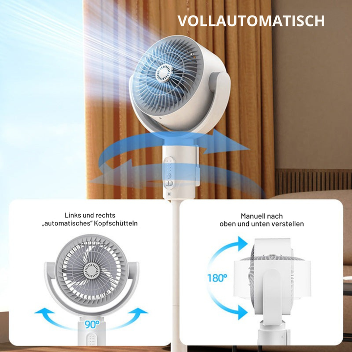 Eleganter Standventilator, leise im Betrieb. Dieser Ventilator bietet effektive Kühlung und frische Luftzirkulation.