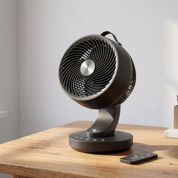 Leiser Tischventilator mit 8 Stufen für angenehme Kühlung in Büro & Zuhause, ideal für Homeoffice.