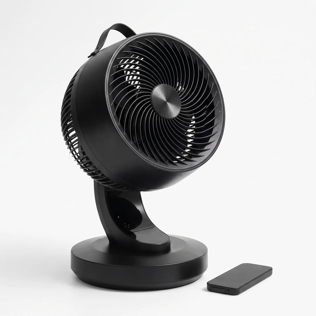 Kompakter Tischventilator mit 8 einstellbaren Stufen für individuelle Kühlung. Modernes Design.
