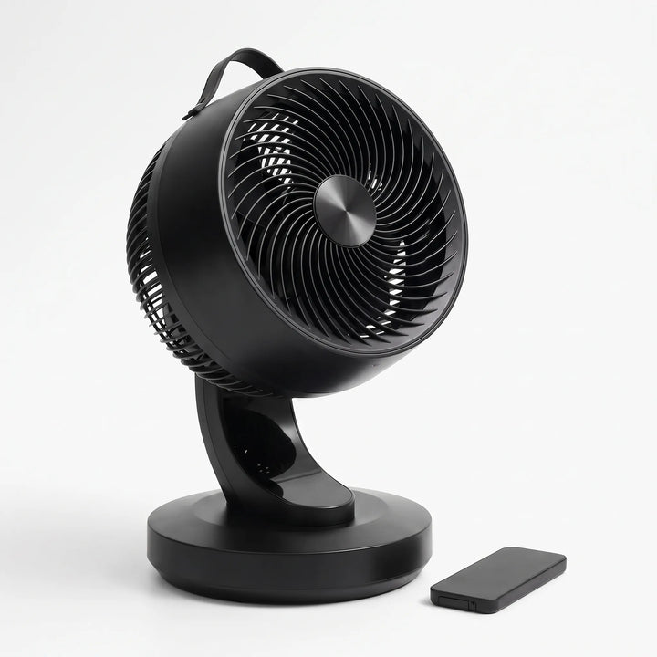 Kompakter Tischventilator mit 8 einstellbaren Stufen für individuelle Kühlung. Modernes Design.