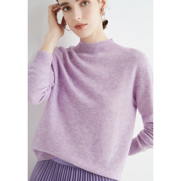 Gemütlicher Damen Strickpullover mit Halbkragen für die kalte Jahreszeit. Elegant & bequem.
