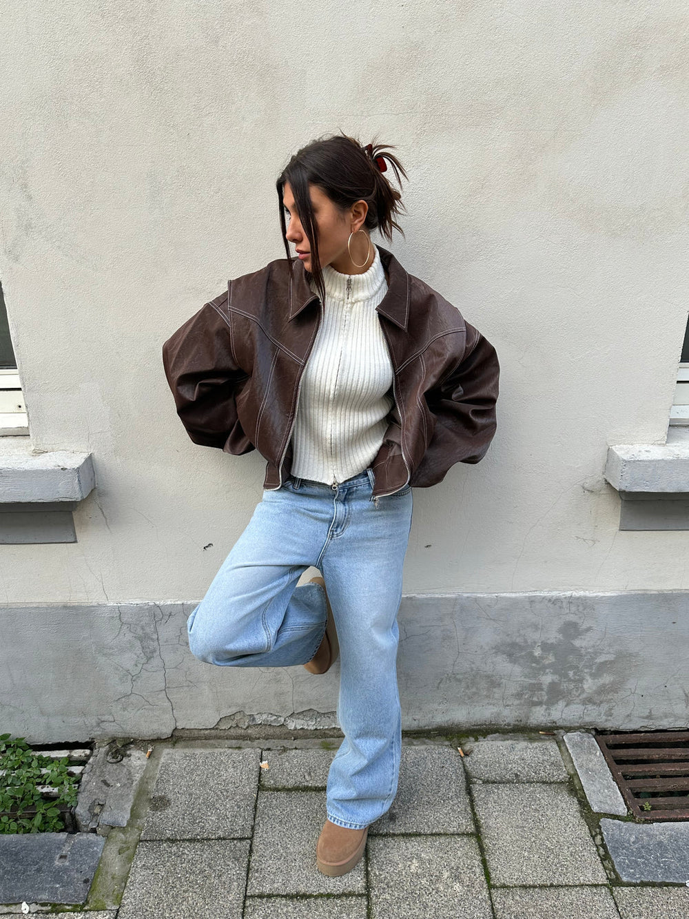 Lässige Damen Oversized Bomberjacke in Grün, ideale Übergangsjacke für Frühling & Herbst Streetstyle.