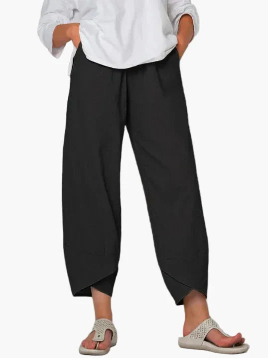 Damen Cropped-Hose: bequem, lockere Passform, atmungsaktiv, ideal für Alltag und warme Tage.