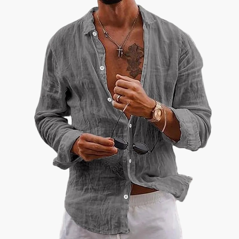 Luftiges Herren-Sommerhemd, Button-Down, entspannt für Strand & Urlaub.