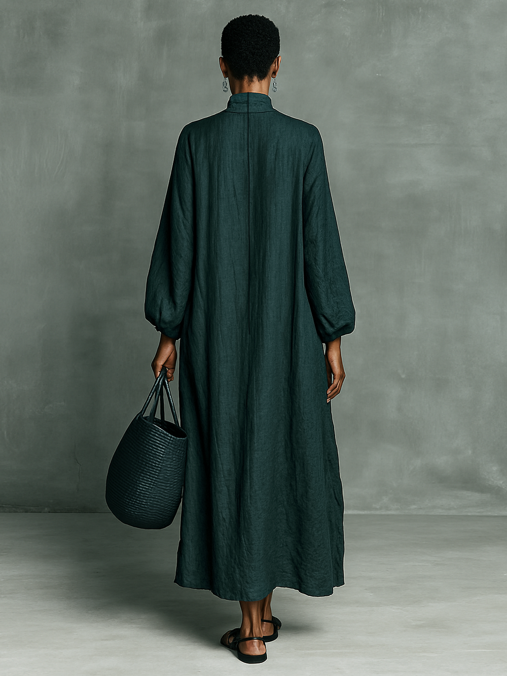 Festliches Damen Maxikleid in A-Linie, langärmlig, ideal für Herbstmode & besondere Anlässe. Komfortabel und elegant.
