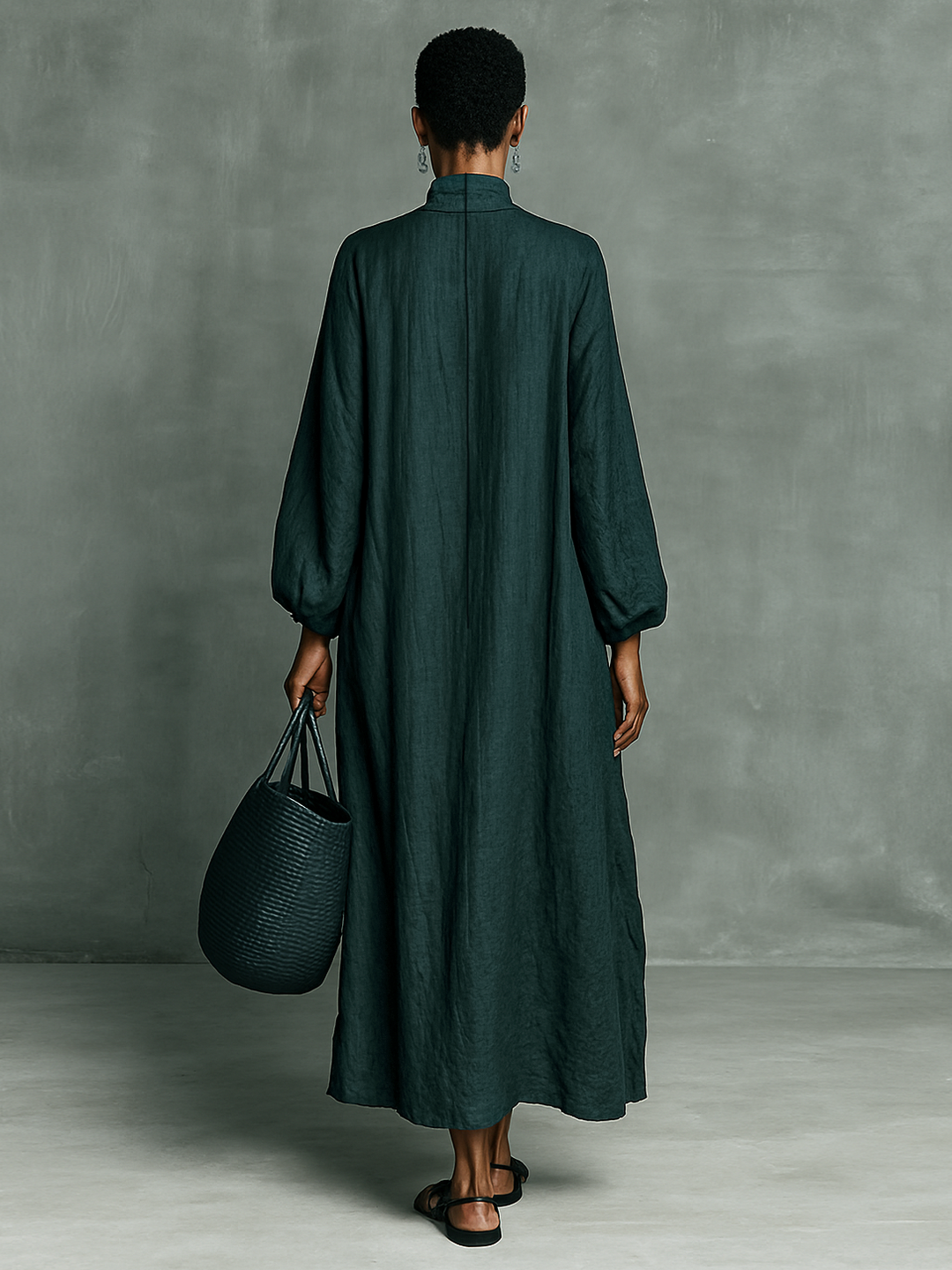 Festliches Damen Maxikleid in A-Linie, langärmlig, ideal für Herbstmode & besondere Anlässe. Komfortabel und elegant.