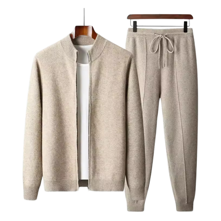 Luxuriöser Herren Trainingsanzug aus reiner Wolle für Komfort. Ideal für Freizeitmode, Herbst & Winter Loungewear.