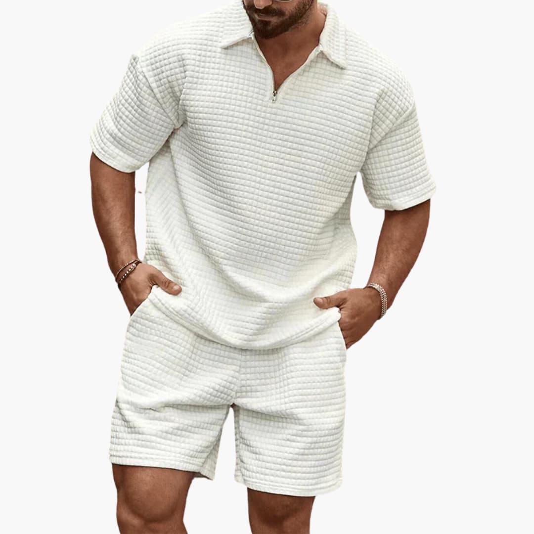 Luxuriöses Herren Freizeit-Set, kurzärmlig, atmungsaktiv und stilvoll für Männer.