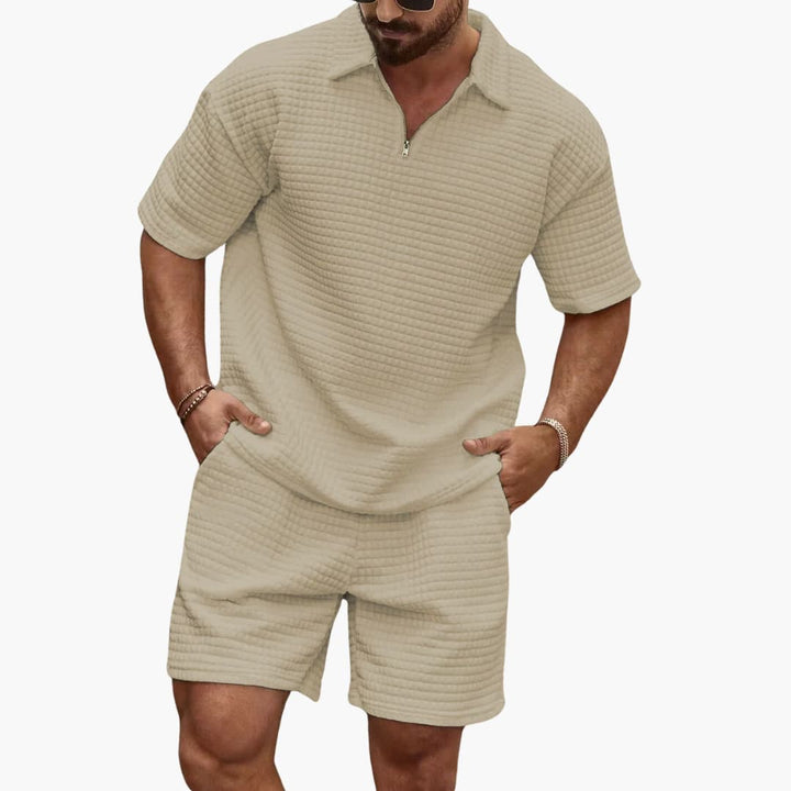 Modernes Herren Kurzarm Freizeit-Set, zweiteilig, perfekt als Loungewear für Herren.