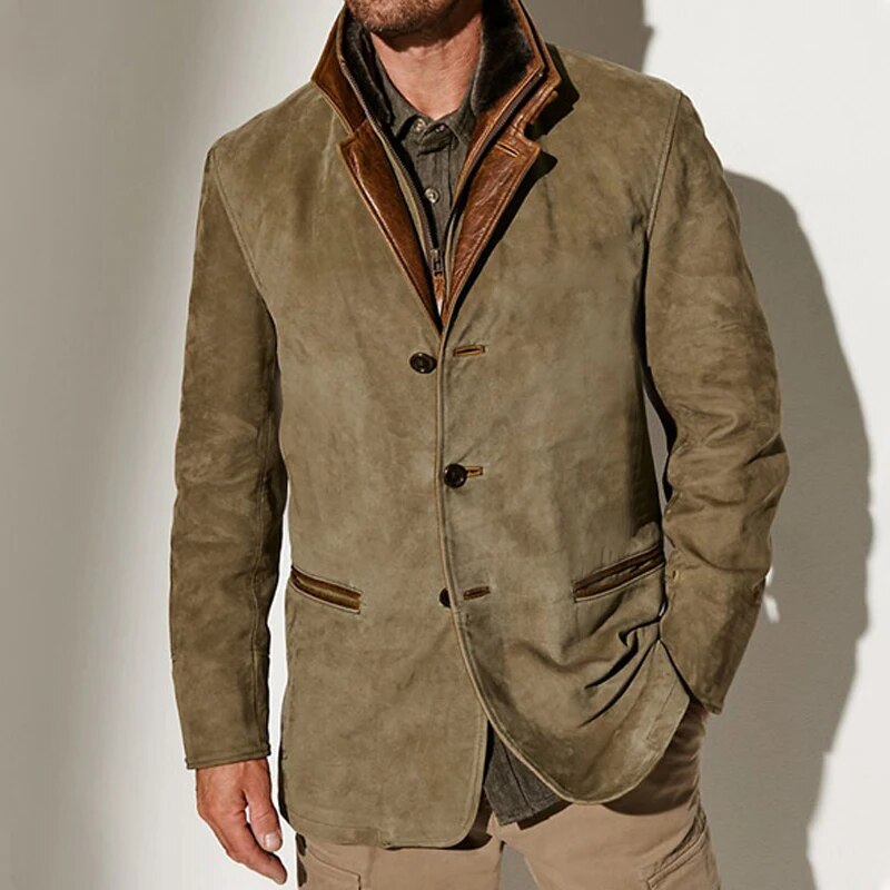 Herren Retro Jacke im zeitlosen Stil, perfekt für Frühling und Herbst.