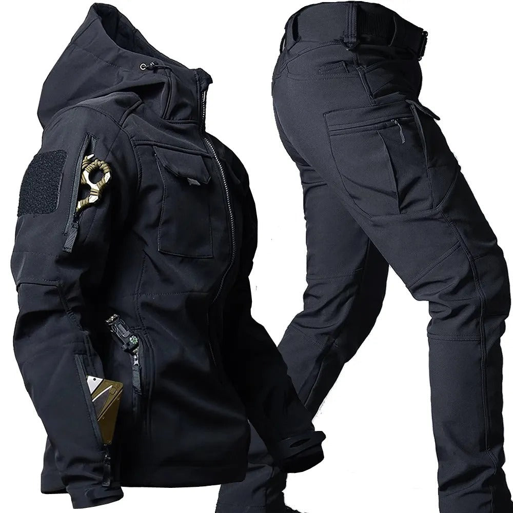 Winddichtes & wasserdichtes Herren Funktions-Set für Abenteuer: Outdoor-Jacke und -Hose für extremen Schutz.
