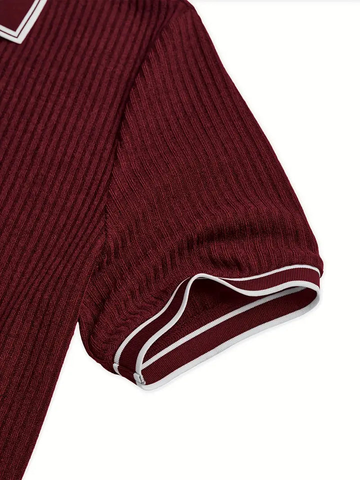 Himmelblaues elegantes Herren Polohemd, Kurzarm, ein Must-have für stilvolle Herrenmode.