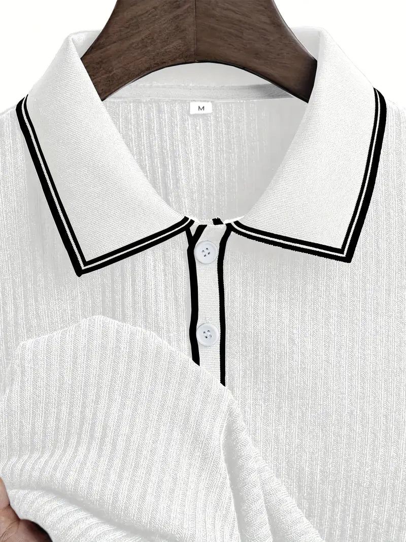 Sportlich-elegantes Rotes Herren Kurzarm-Polohemd, ideal für Sommer & Freizeit.