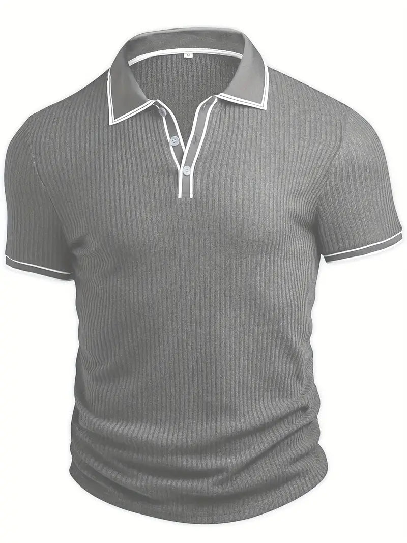 Rotes Herren Freizeit Polohemd, kurzärmlig, stilvoll und angenehm auf der Haut.