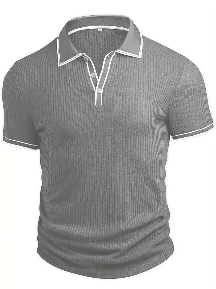 Rotes Herren Freizeit Polohemd, kurzärmlig, stilvoll und angenehm auf der Haut.