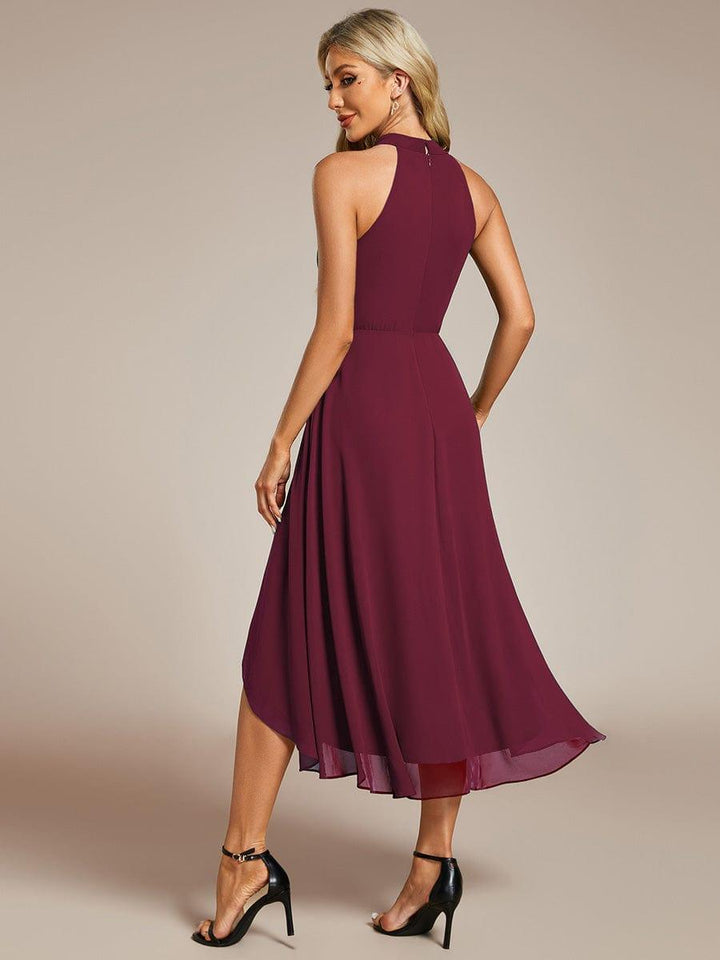 Stilvolles Abendkleid für Damen, Halterneck, A-Linie Midikleid, elegant & bequem.