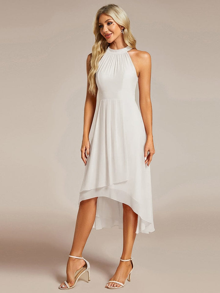 Modisches A-Linie Midikleid für Damen, Halterneck, festlich und mühelos schick.