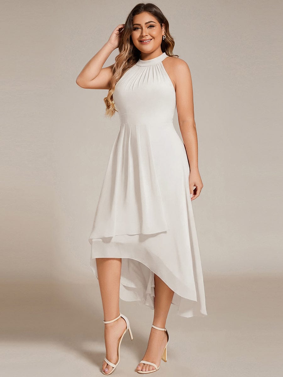 Stilvolles Damen Midikleid, A-Linie, Halterneck, festlich & leicht, ideal für Tanzabende.
