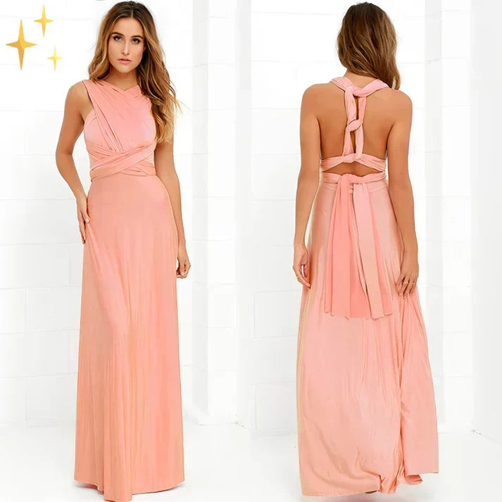 Luftiges Damen Maxikleid, wandelbares Wickelkleid für Sommer. Elegant & vielseitig für Freizeit und Feste.