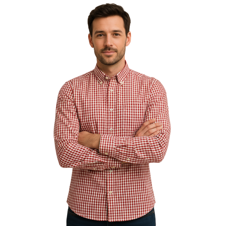 Bequemes und atmungsaktives Herren Karohemd, ideal für lange Tage im Büro oder in der Freizeit.