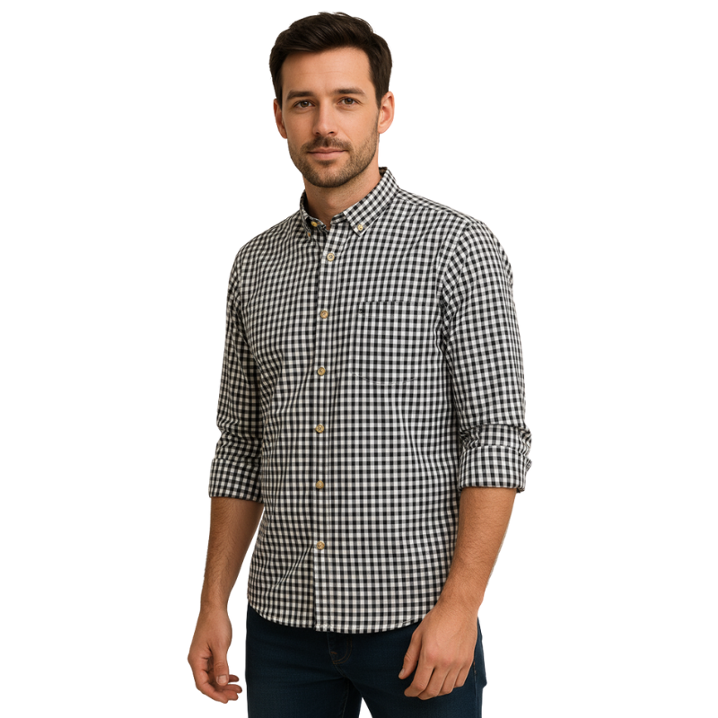 Ein must-have kariertes Langarmhemd für Herren, das Komfort und Stil vereint.